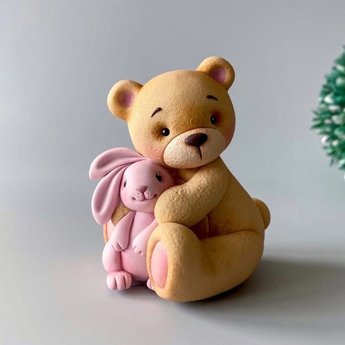 3D молд "Мишка с зайкой"