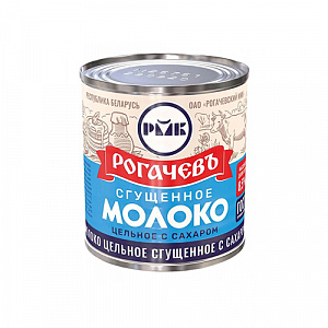 Молоко сгущенное цельное с сахаром РОГАЧЕВЪ 8,5%, ж/б 380 г